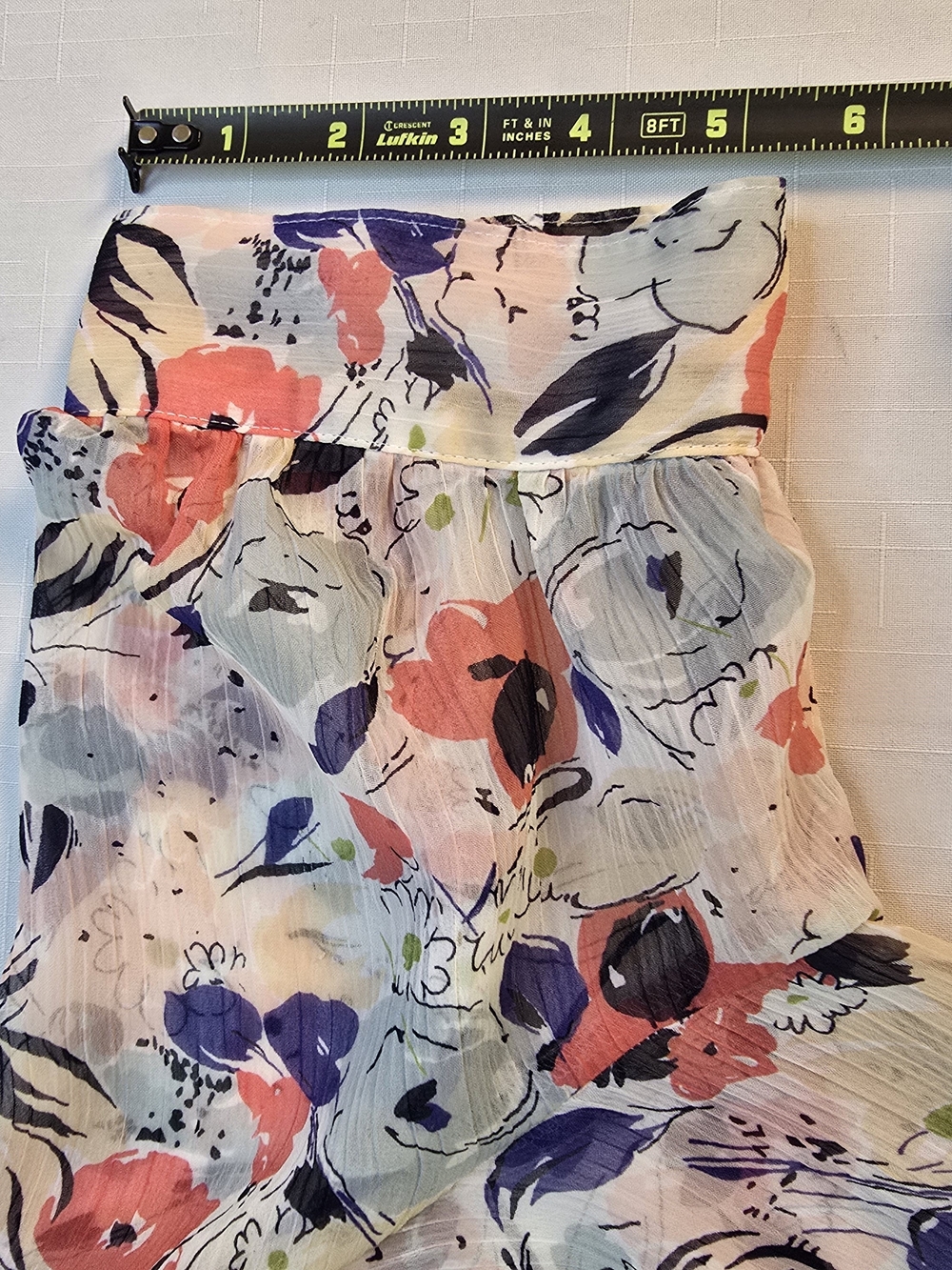 Floral Short-Sleeve Button-Up Shirt - Pastel Multi Sheer Romantic Femenine - Picture 6 of 6